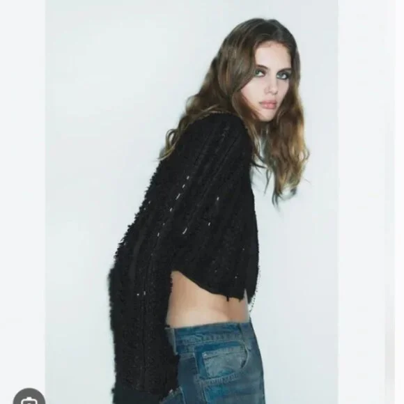 Zara Limited Edition Textured Cropped Jacket, NWT, M - Picture 3 of 16